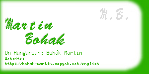 martin bohak business card